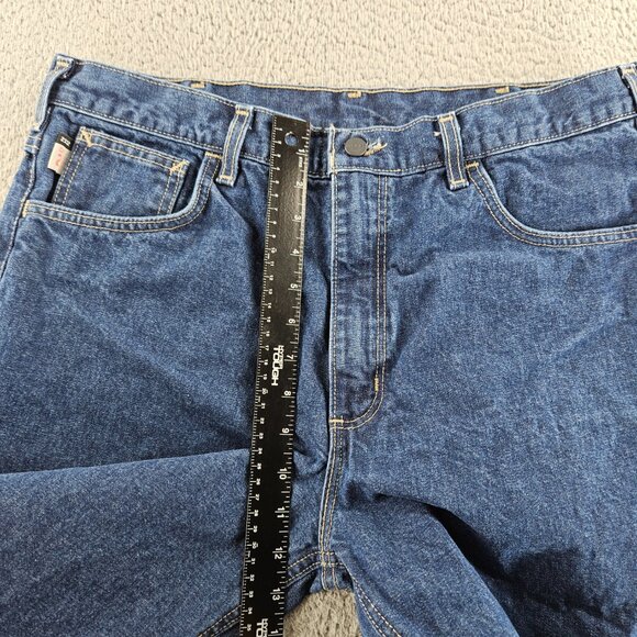 Carhartt FR Jeans Mens 36x32 Blue Denim Flame Resistant Relaxed Fit CAT 2 Work - Picture 9 of 16